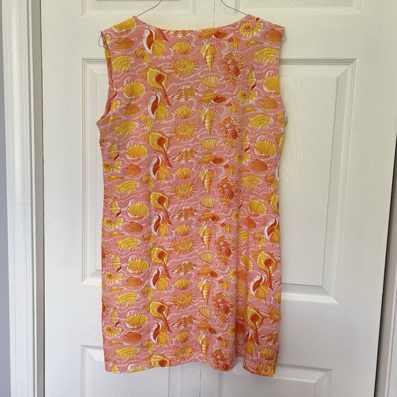 Barbara Gerwit Seashell Mini Sleeveless Dress Womens XL Pink Orange Y2K 90s - Picture 4 of 7